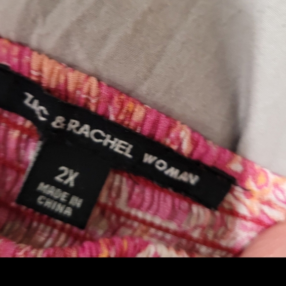 Zac & Rachel Women Size 2X Off shoulder Peasant Boho Top - Picture 3 of 11